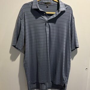Peter Millar Gray Striped Polo Shirt